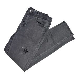 Seven7 Skinny Jeans Gray Distressed Stars Rhinestones Punk Rock Pants